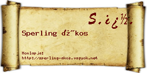 Sperling Ákos névjegykártya