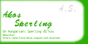 akos sperling business card